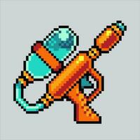 pixel arte ilustração água pistola. pixelizada água pistola. água arma de fogo ícone pixelizada para a pixel arte jogos e ícone para local na rede Internet e vídeo jogo. velho escola retrô. vetor