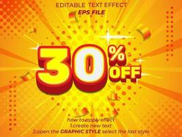 30 por cento compras dia especial oferta desconto texto efeito, 3d texto, editável para comercial promoção vetor