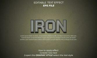 ferro texto efeito, tipografia, 3d texto vetor