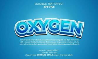 oxigênio texto efeito, tipografia, 3d texto. vetor modelo