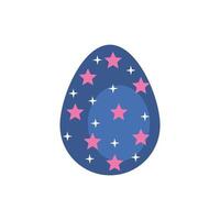 ovo de páscoa pintado com estrelas em estilo plano vetor