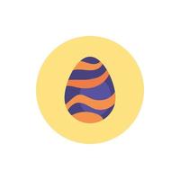 ovo de páscoa pintado com ondas listras estilo bloco vetor