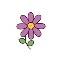 ícone de personagem kawaii de flor fofa vetor