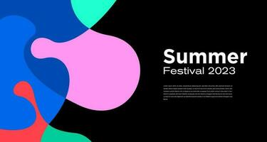 vetor colorida líquido abstrato fundo para verão festival 2023