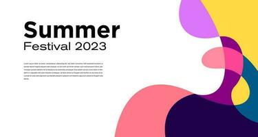 vetor colorida líquido abstrato fundo para verão festival 2023