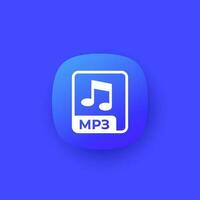 mp3 Arquivo ícone, com perdas audio formato vetor