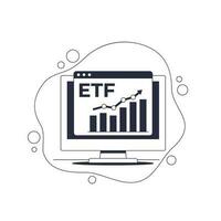 etf, troca negociado fundo vetor ilustração