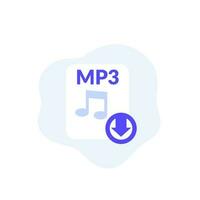 mp3 Arquivo baixar ícone, audio formato vetor