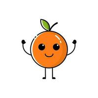 personagem do laranja fruta com plano Projeto estilo vetor