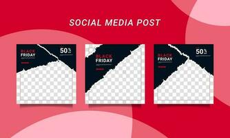 moderno vetor Preto Sexta-feira venda bandeira coleção social meios de comunicação modelos