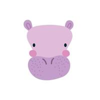 ícone de personagem animal selvagem hipopótamo fofo vetor