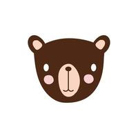 ícone de personagem animal selvagem urso fofo vetor