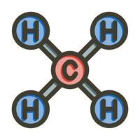 metano vetor Grosso linha preenchidas cores ícone Projeto