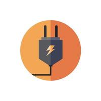 ícone de fio isolado de conector de energia vetor