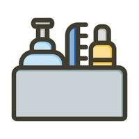 higiene produtos Grosso linha preenchidas cores para pessoal e comercial usar. vetor