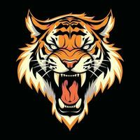 tigre cabeça mascote logotipo para esport. tigre camiseta Projeto vetor