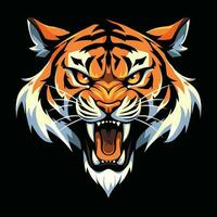 tigre cabeça mascote logotipo para esport. tigre camiseta Projeto vetor