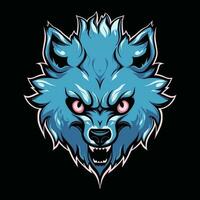 Lobo mascote logotipo para esport. Lobo camiseta Projeto. Lobo logotipo. Lobo adesivo vetor