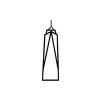 ícone de estilo de linha de construção de arranha-céu de nova york vetor