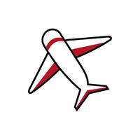 ícone de viagem isolada de avião voando vetor