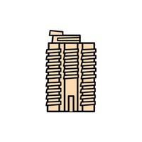 ícone de estilo de preenchimento de edifício em nova york vetor