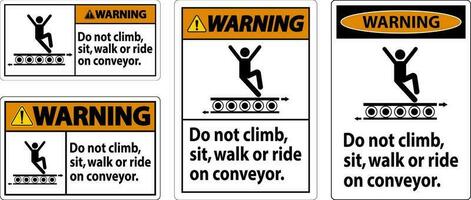 Atenção placa Faz não escalar sentar andar ou passeio em transportador vetor