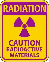 radiação Atenção placa Cuidado radioativo materiais vetor