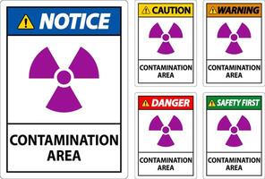 radioativo materiais placa Cuidado contaminação área vetor