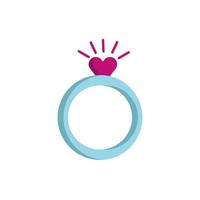 feliz dia dos namorados anel com ícone de coração vetor