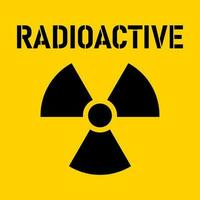 segurança placa radioativo em branco fundo vetor
