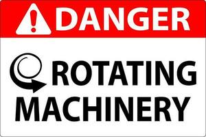 Perigo placa rotativo maquinaria em branco fundo vetor