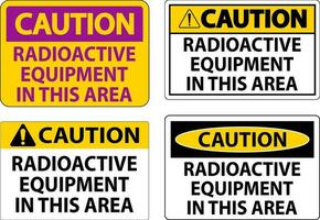 Cuidado placa Cuidado radioativo equipamento dentro isto área vetor