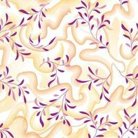 abstrato floral padronizar com respingo e aquarela redemoinho linhas. florescer desatado textura. à moda abstrato vetor ramo com folhas verão natureza fundo