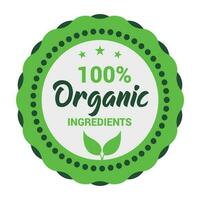 100 por cento orgânico ingredientes ícone para Comida produtos vetor