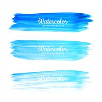 Design de conjunto abstrato azul aquarela derrame vetor