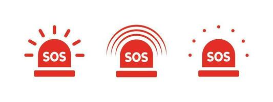 SOS emergência ícones definir. piscando SOS ícone. vetor escalável gráficos