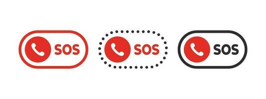 SOS emergência ícones. SOS botões. Socorro serviço placa. vetor escalável gráficos