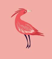 chique esquisito vermelho pássaro. uma bizarro conto de fadas firebird. vetor ilustração
