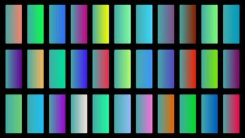 colorida cerceta cor sombra linear gradiente paleta amostras rede kit arredondado retângulos modelo conjunto vetor