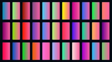 colorida Chiclete cor sombra linear gradiente paleta amostras rede kit arredondado retângulos modelo conjunto vetor