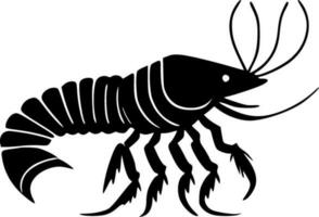 lagosta - Preto e branco isolado ícone - vetor ilustração