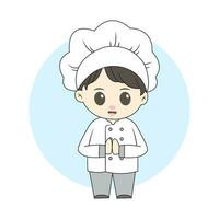 masculino chefe de cozinha chibi personagem vetor