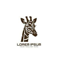 uma girafa animal logotipo modelo ícone vetor ilustração Projeto