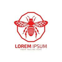 querida abelha logotipo ícone vetor Projeto modelo ilustração silhueta vermelho abelha isolado em branco fundo.