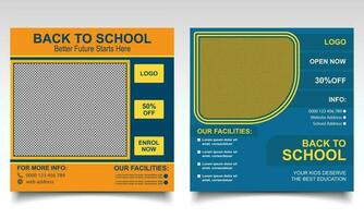 costas para escola bandeira Projeto. escola ou Faculdade admissão conectados postar ou folheto modelo. vetor