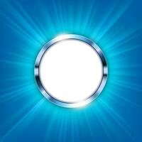 metálico anel com texto espaço e azul luz iluminado, vetor ilustração