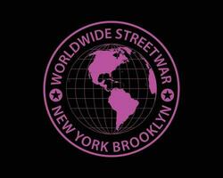 Novo Iorque Brooklyn no mundo todo ilustração tipografia. perfeito para t camisa Projeto vetor