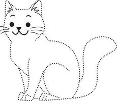 gato animal remendado prática desenhar desenho animado rabisco kawaii animê coloração página fofa ilustração desenhando grampo arte personagem chibi mangá quadrinho vetor