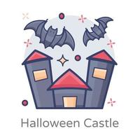 construção de castelo de halloween vetor