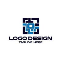 carta o com Labirinto tecnologia logotipo Projeto vetor